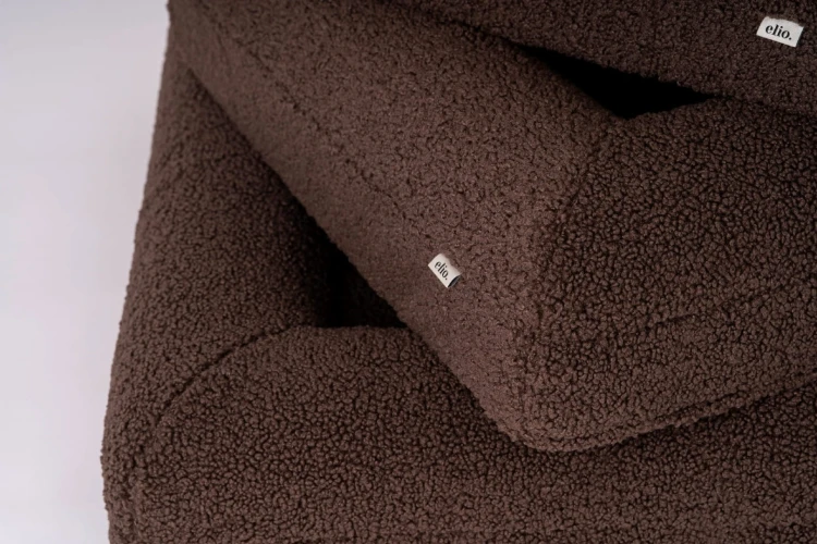 legowisko ortopedyczne elio.bed z pianką memory z żelem chłodzącym w brązowym pokrowcu teddy